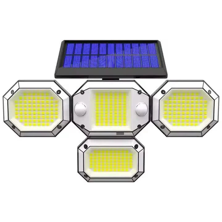 Solar Light Outdoor with Remote Control Double Motion Sensor Light 306/208 Led Wall Lamp IP65 Spotlight Exterior Garage Lighting by DailySale