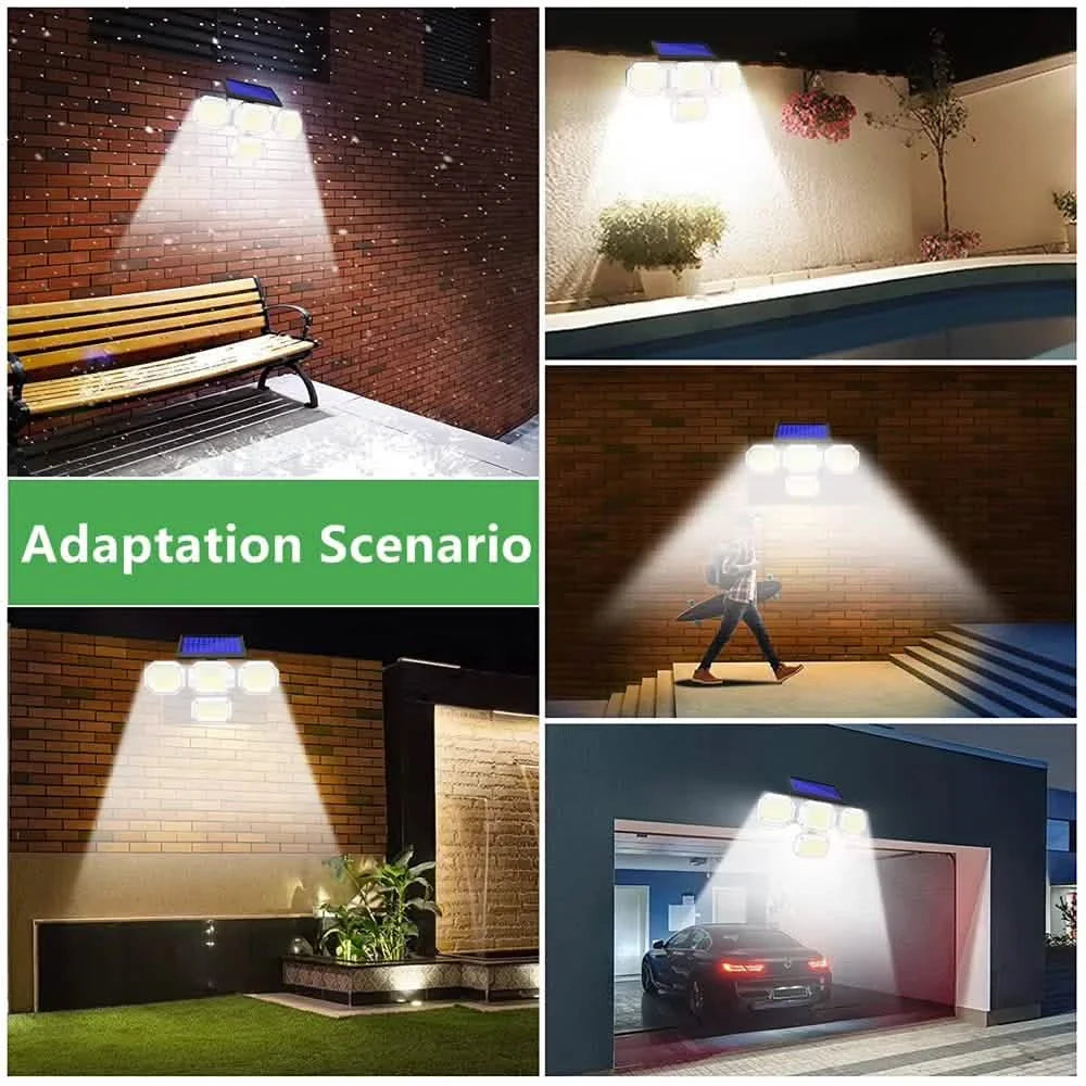 Solar Light Outdoor with Remote Control Double Motion Sensor Light 306/208 Led Wall Lamp IP65 Spotlight Exterior Garage Lighting by DailySale