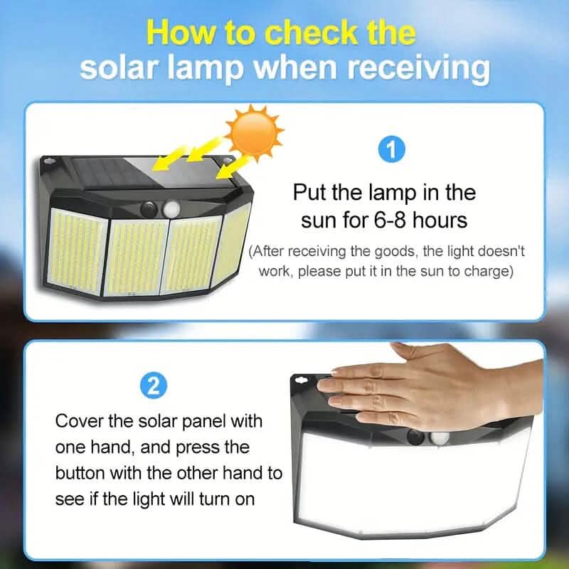 Solar Lights Outdoor 576 LED with Lights Reflector and 3 Lighting Modes by DailySale