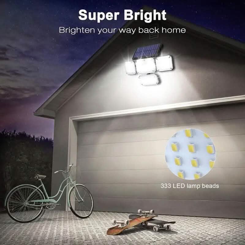 Solar Outdoor Lights 333 LEDs Motion Sensor Lights 4 Heads by DailySale