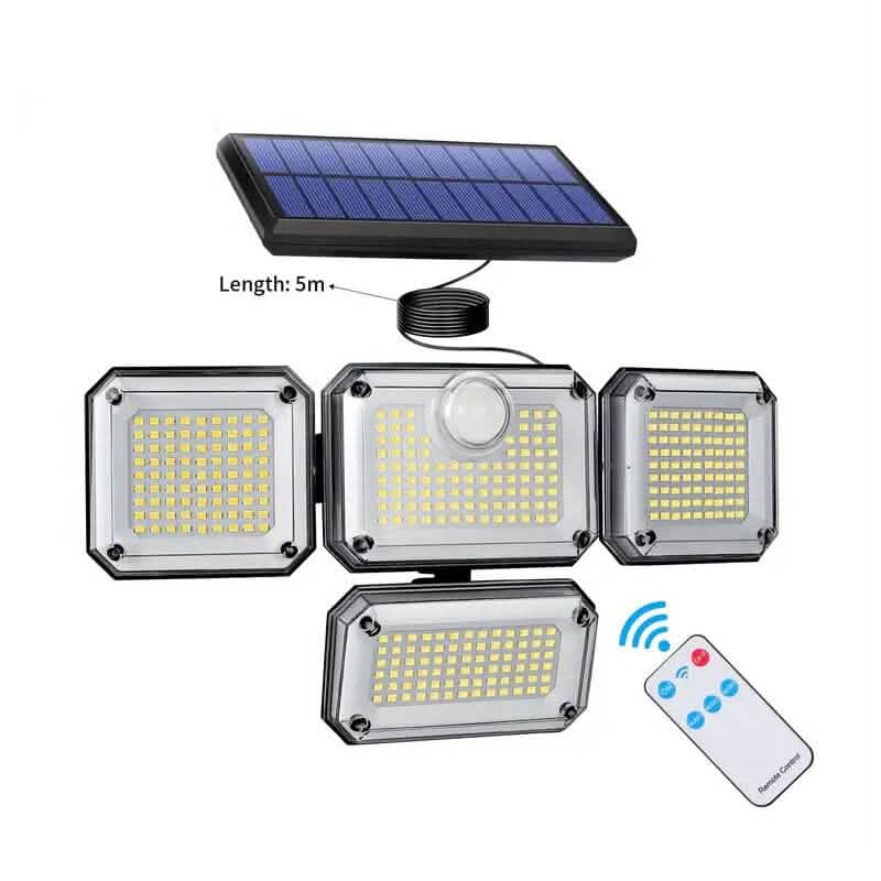Solar Outdoor Lights 333 LEDs Motion Sensor Lights 4 Heads by DailySale