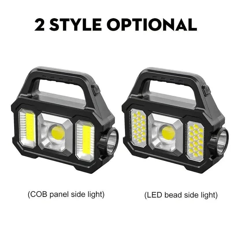 Solar Portable Flashlight & Handheld Searchlight with Side Lights by DailySale
