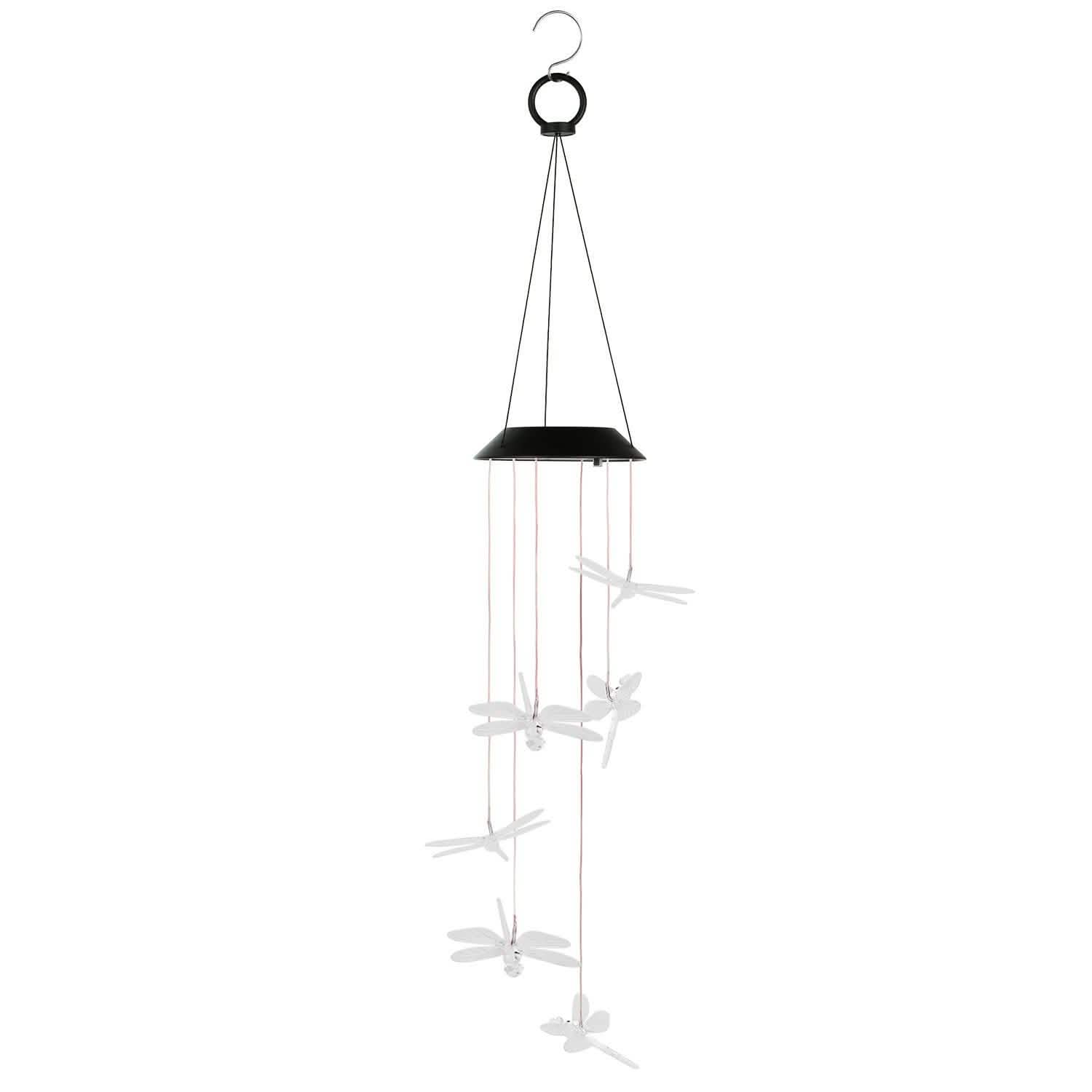 Solar Powered Dragonfly Lights Wind Chimes by DailySale