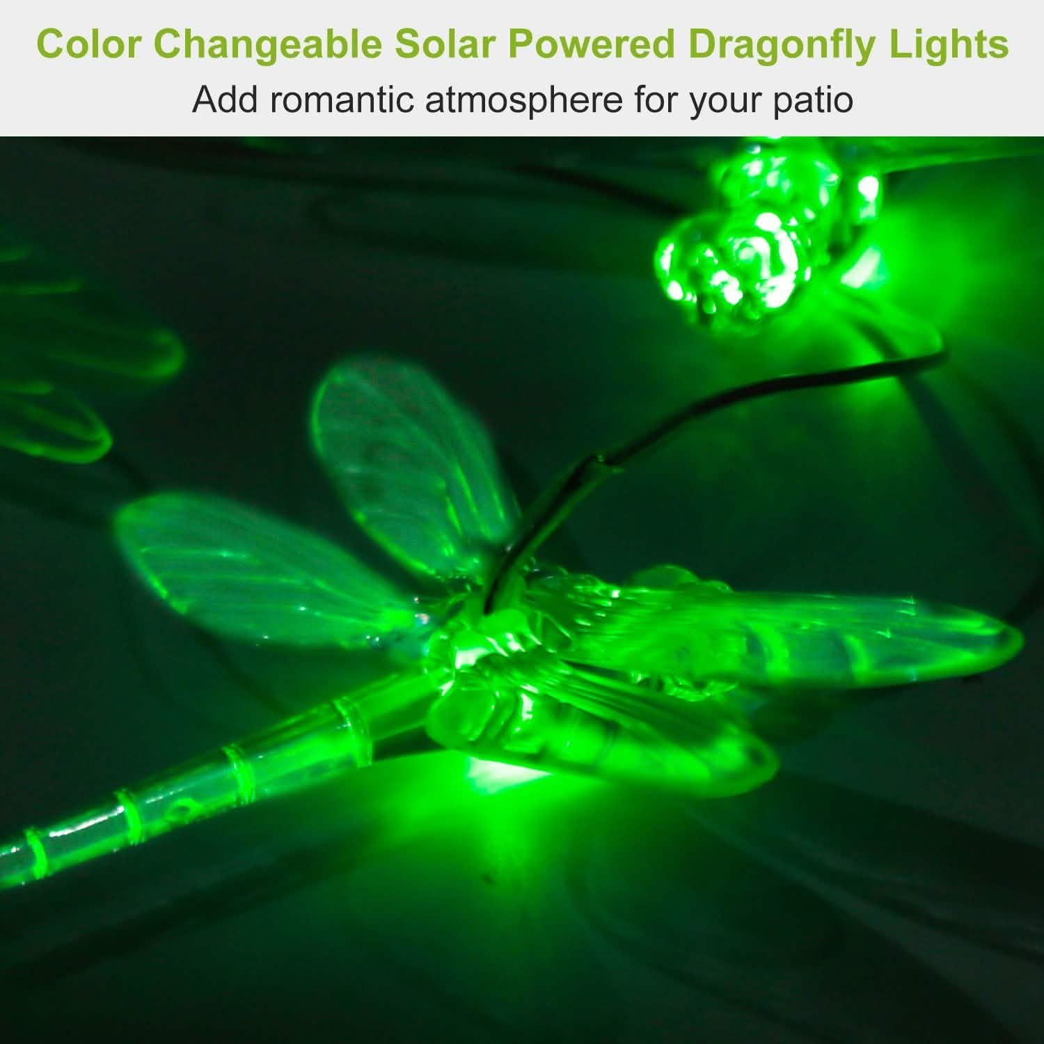 Solar Powered Dragonfly Lights Wind Chimes by DailySale
