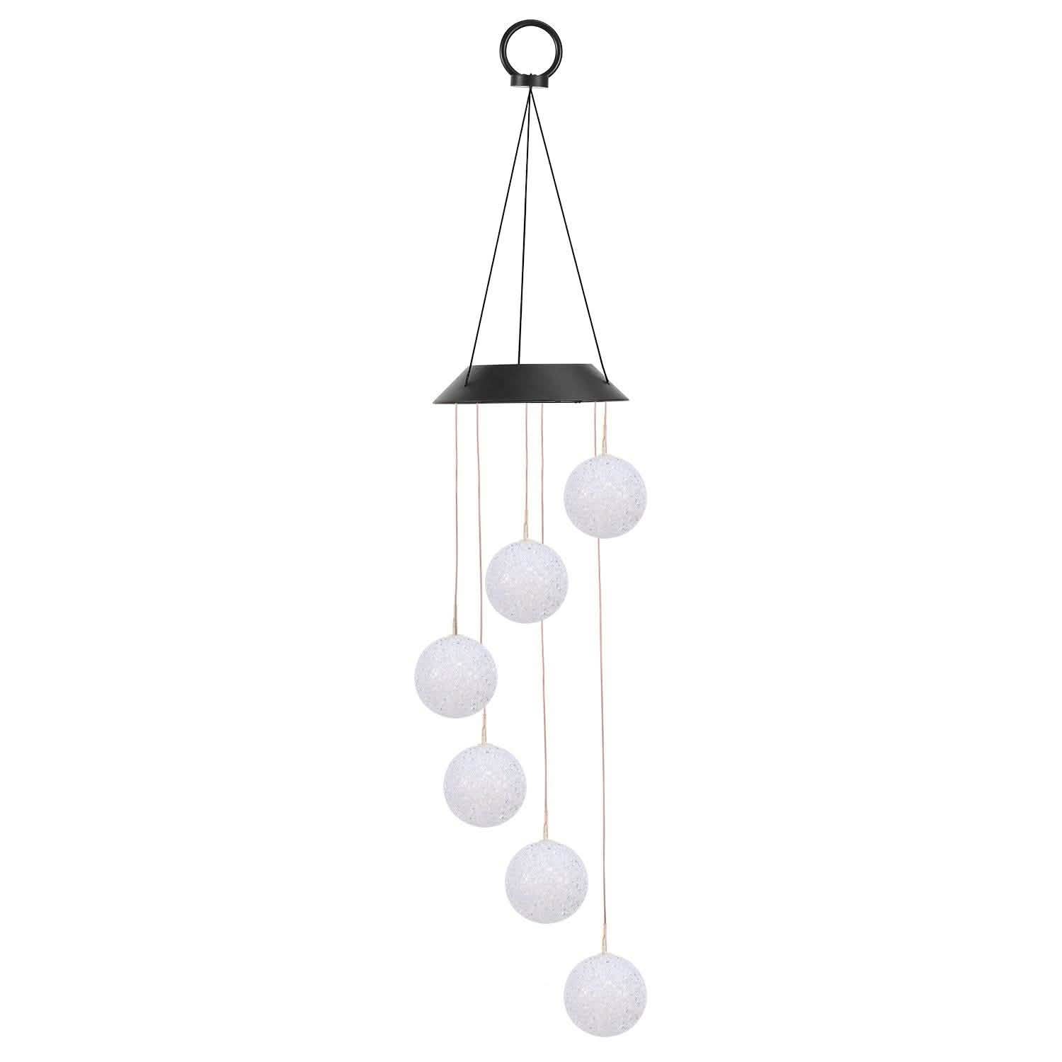 Solar Powered LED Ball Wind Chimes - Color Changing LED String Light by DailySale