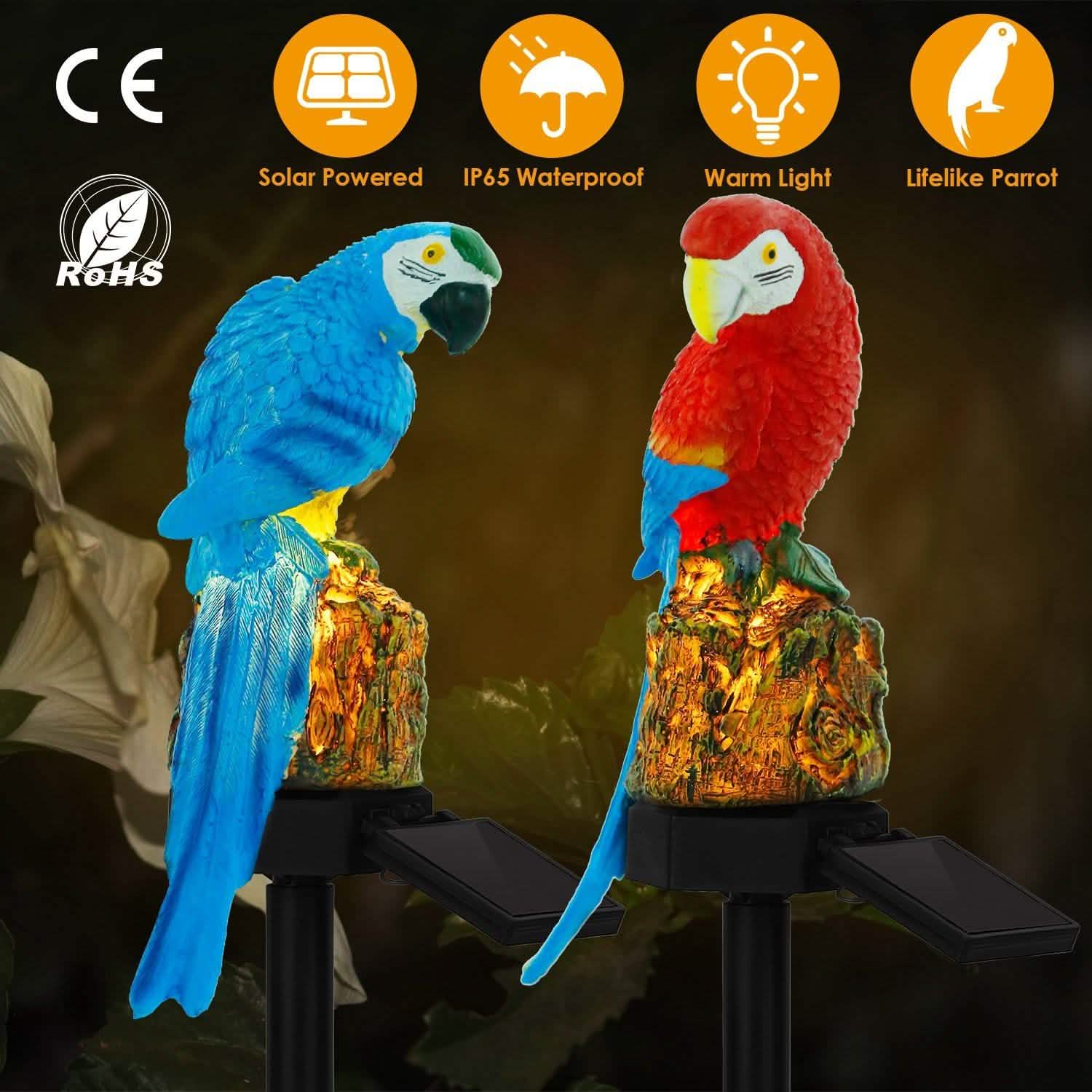 Solar Powered Parrot Garden Light IP65 Waterproof LED by DailySale