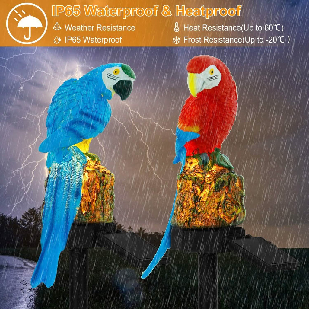 Solar Powered Parrot Garden Light IP65 Waterproof LED by DailySale