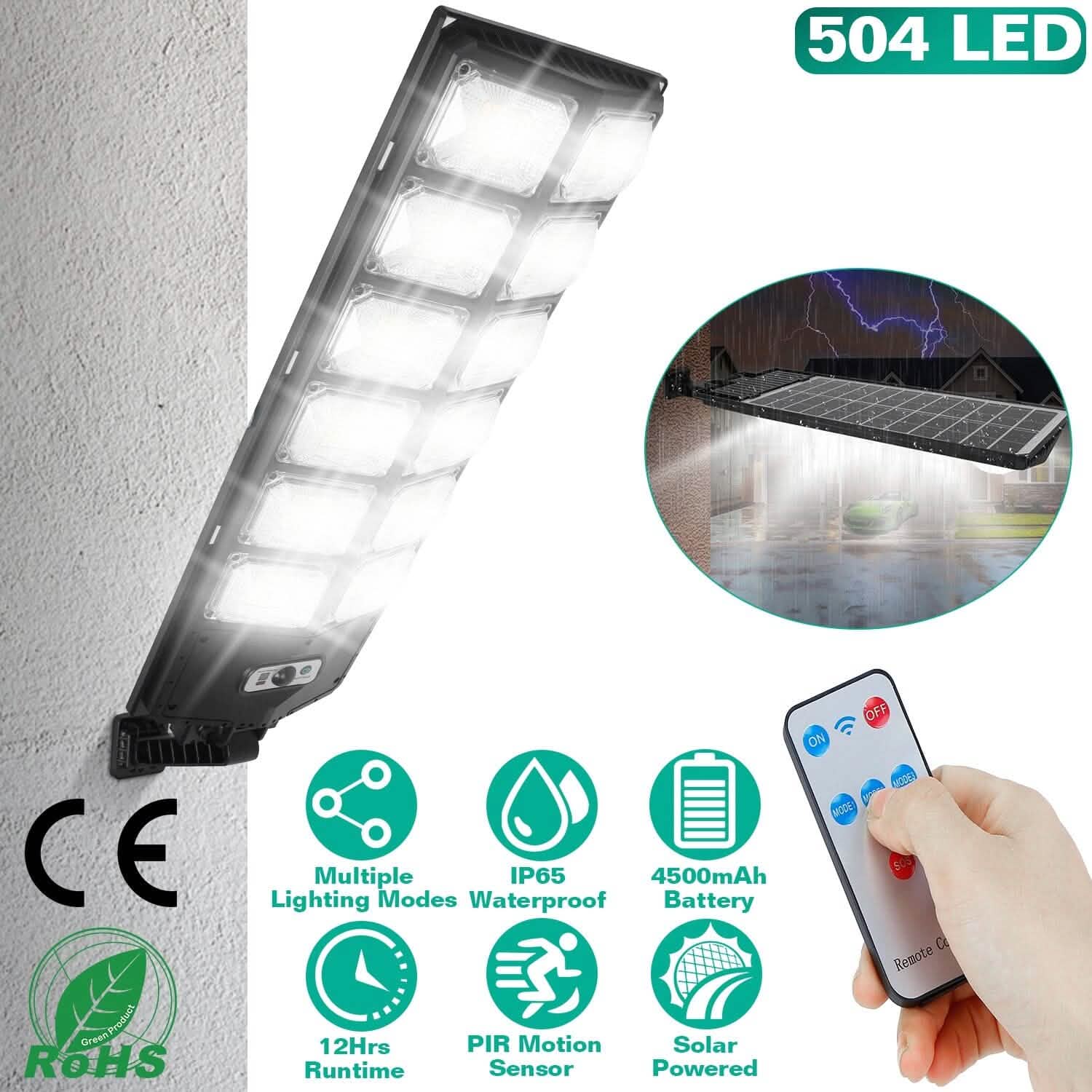 Solar Powered Wall Light Beads PIR Motion Sensor by DailySale