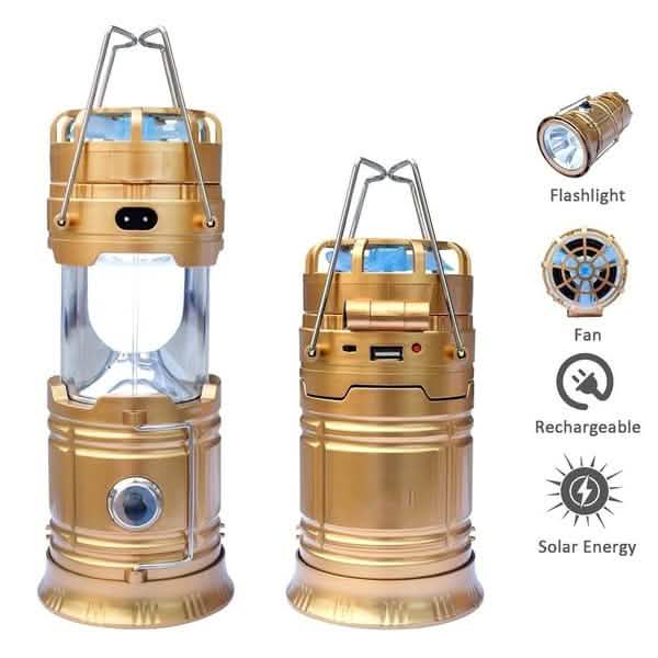 Solar USB Charging Tent Light + Fan by DailySale