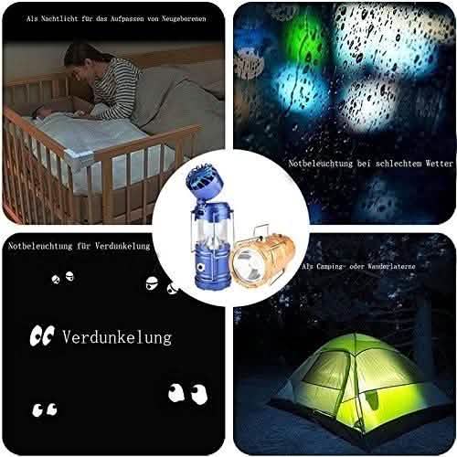 Solar USB Charging Tent Light + Fan by DailySale