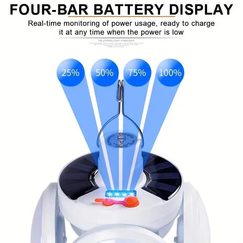 Solar USB Rechargeable LED Bulb Lights With Power Display by DailySale