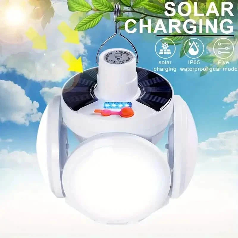 Solar USB Rechargeable LED Bulb Lights With Power Display by DailySale