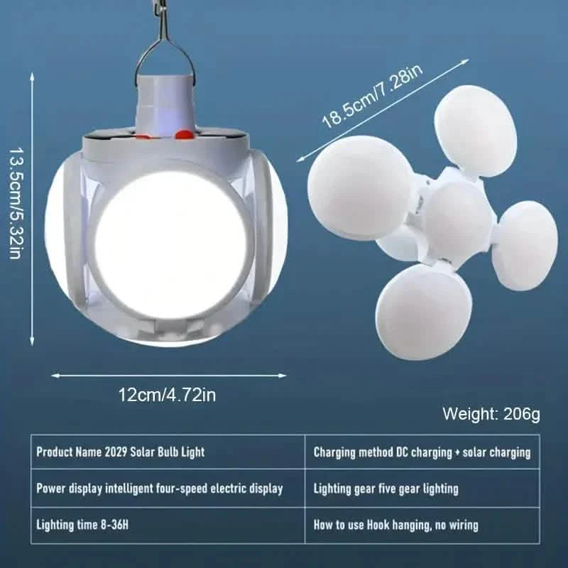 Solar USB Rechargeable LED Bulb Lights With Power Display by DailySale