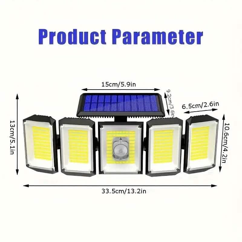 Solar Wall Light with 5 Adjustable Angle Heads by DailySale