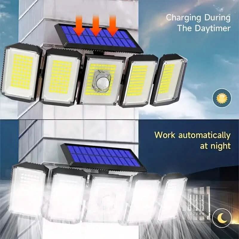 Solar Wall Light with 5 Adjustable Angle Heads by DailySale