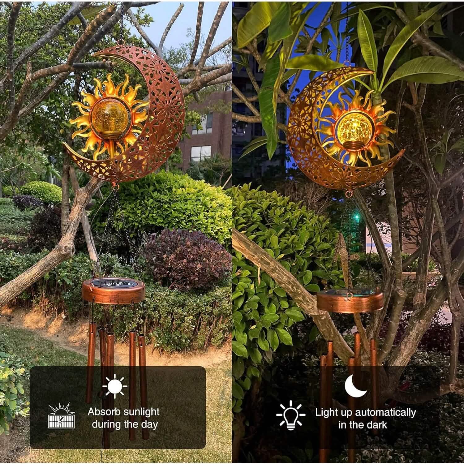 Solar Wind Chimes Garden Decorative Wind Chime Light by DailySale