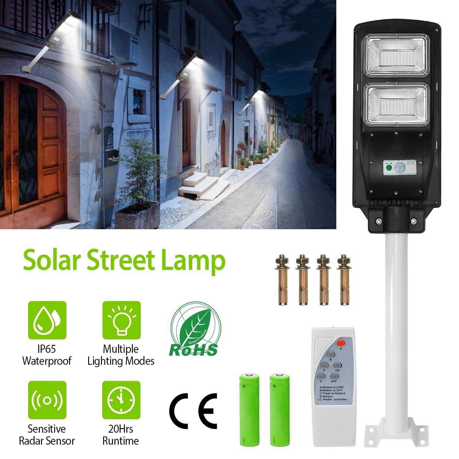 Solar Wireless IP65 Waterproof Street Path Light by DailySale
