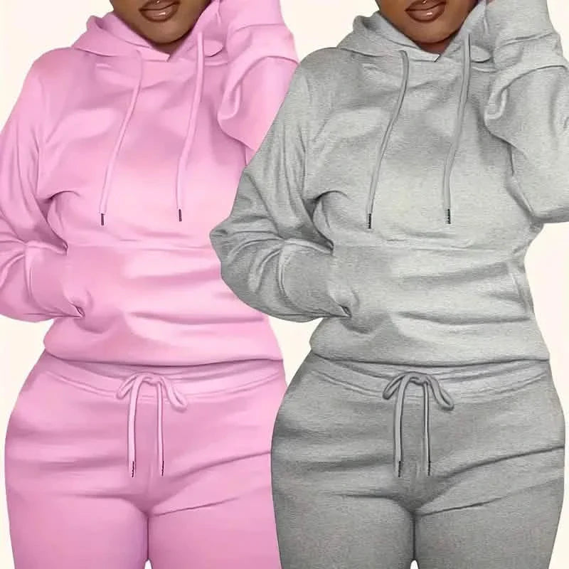 Solid Drawstring Casual Long Sleeve Hoodie by DailySale