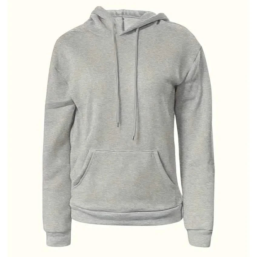 Solid Drawstring Casual Long Sleeve Hoodie by DailySale