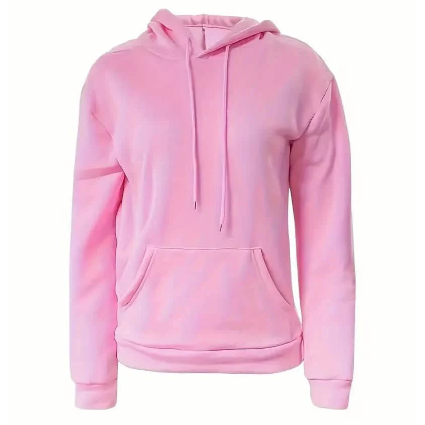Solid Drawstring Casual Long Sleeve Hoodie by DailySale