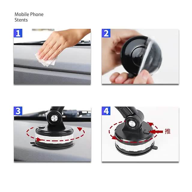 Solid & Durable Car Phone Holder Mount for Dashboard Windshield Long Arm Strong Suction Cell Phone Car Mount by DailySale
