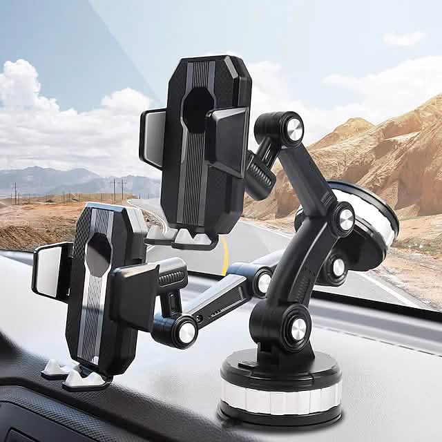 Solid & Durable Car Phone Holder Mount for Dashboard Windshield Long Arm Strong Suction Cell Phone Car Mount by DailySale