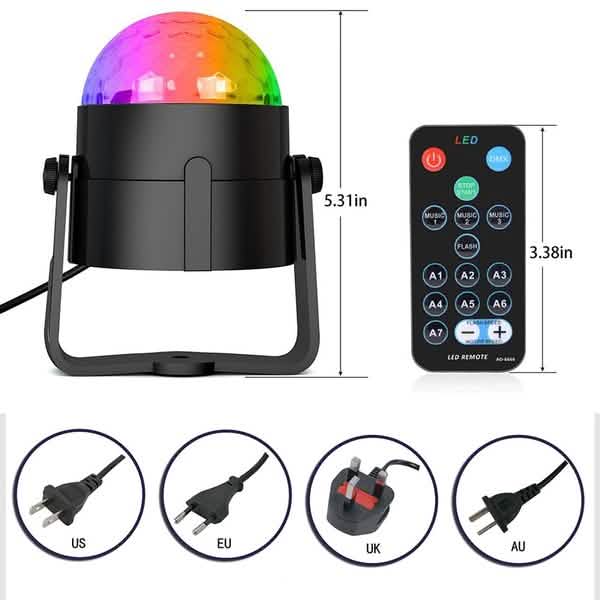 Sound Activated Rotating Disco Ball Party Lights Strobe Light by DailySale