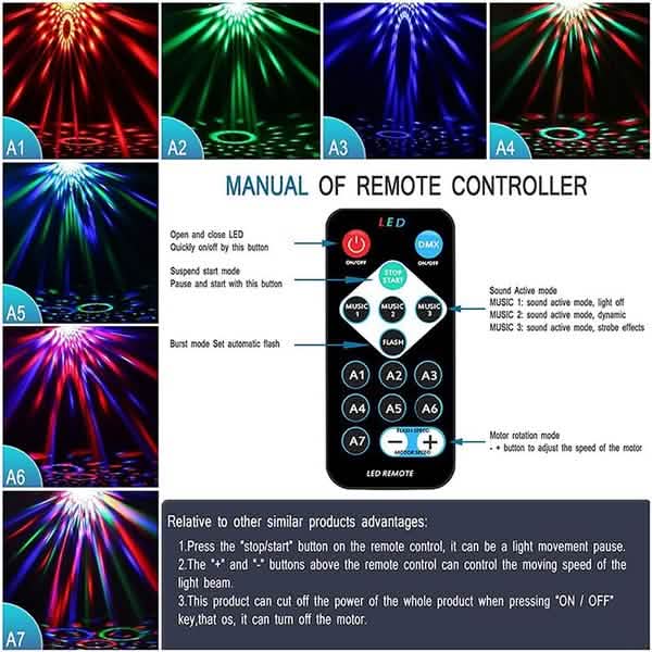 Sound Activated Rotating Disco Ball Party Lights Strobe Light by DailySale