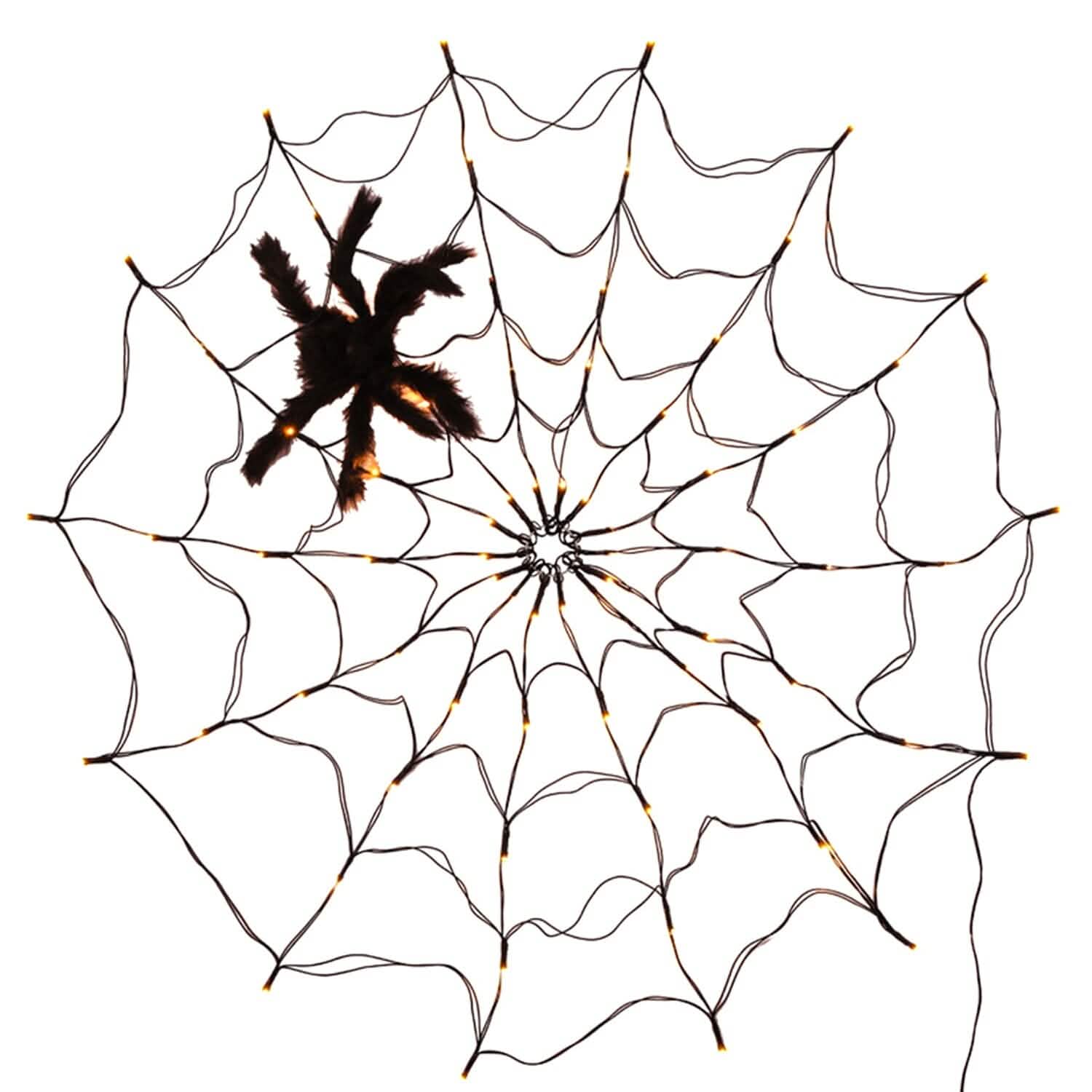 Spider Web Light with Hairy Spider 70LED Battery Powered Remote Control 8 Lighting Modes by DailySale