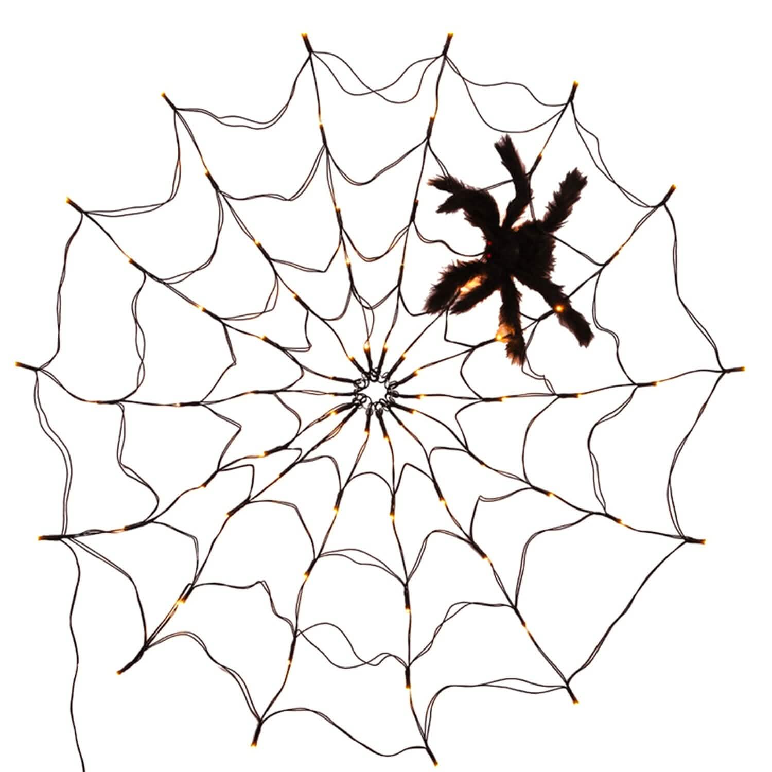 Spider Web Light with Hairy Spider 70LED Battery Powered Remote Control 8 Lighting Modes by DailySale