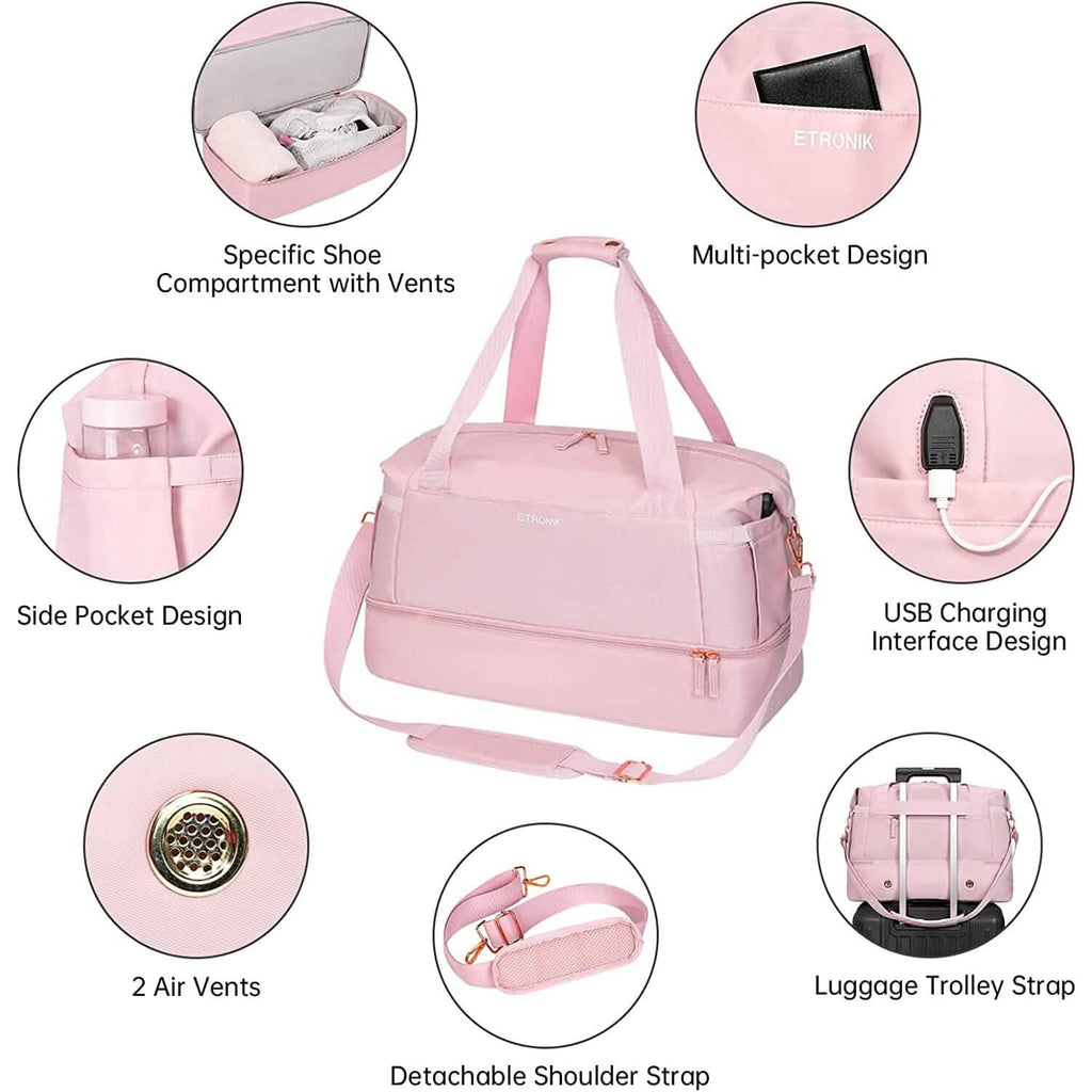 Sports Travel Duffel Bag with USB Charging Port by DailySale