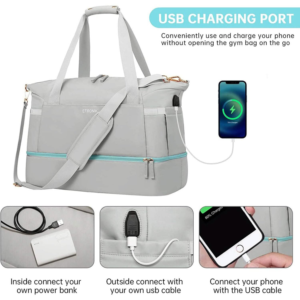 Sports Travel Duffel Bag with USB Charging Port by DailySale