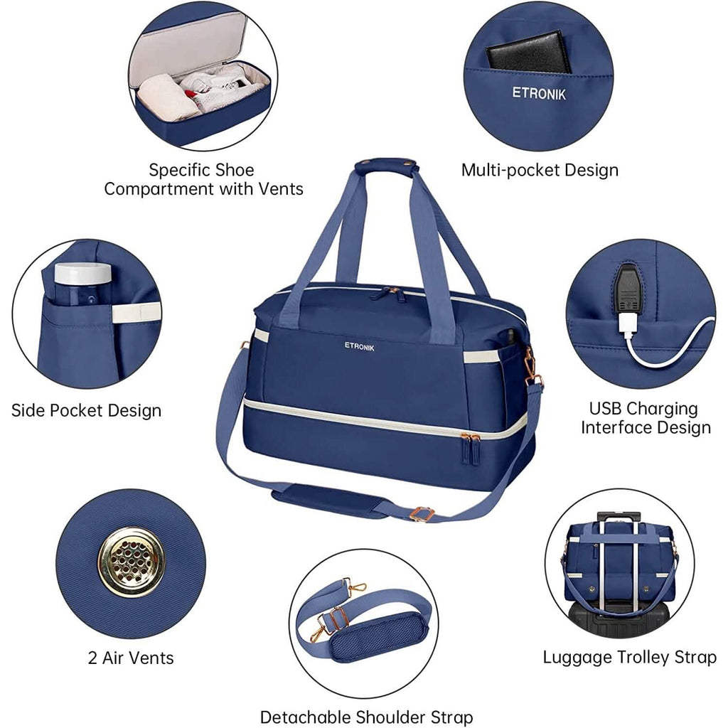 Sports Travel Duffel Bag with USB Charging Port by DailySale