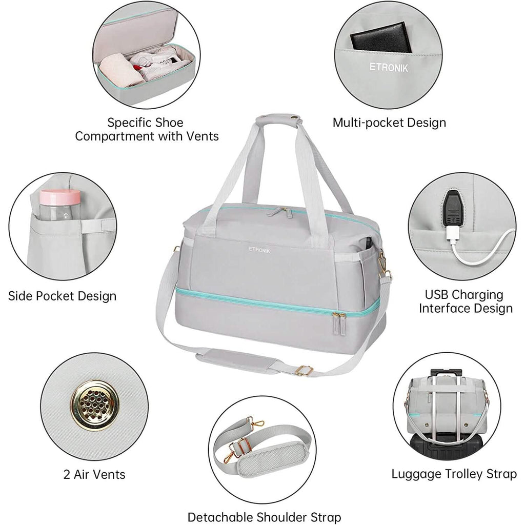 Sports Travel Duffel Bag with USB Charging Port by DailySale