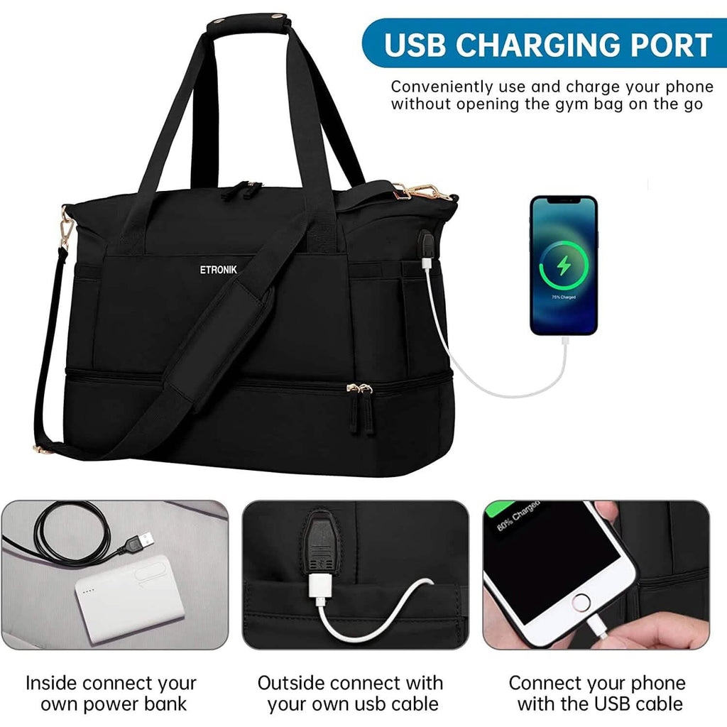 Sports Travel Duffel Bag with USB Charging Port by DailySale