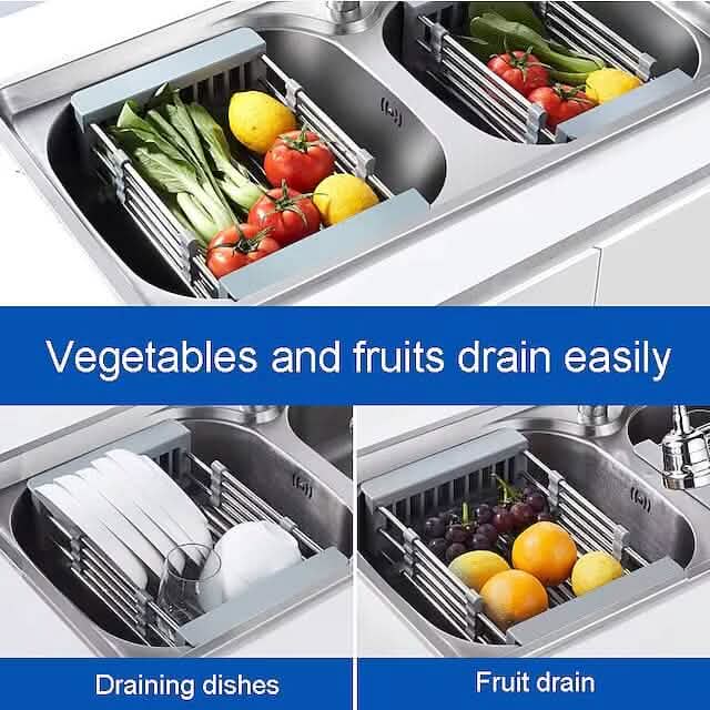 Stainless Steel Frame Drain Basket Telescopic Sink Frame by DailySale