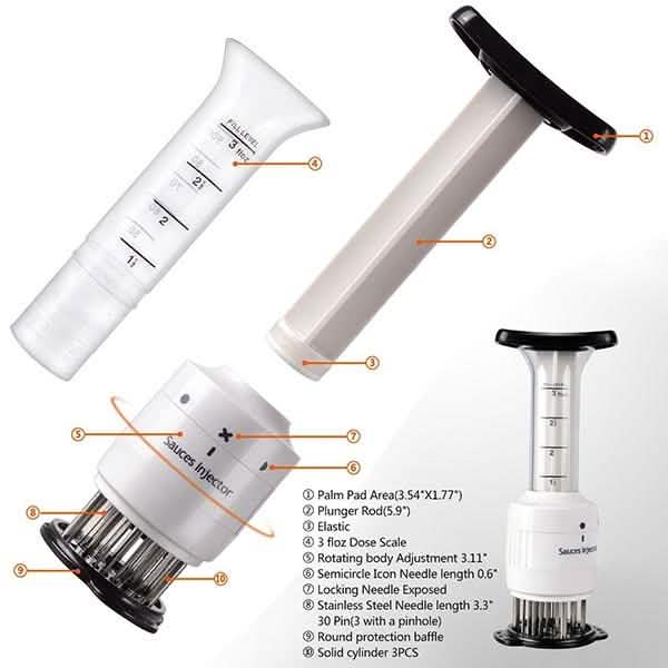 Stainless Steel Seasoning and Marinade Injector Needle Meat Tenderizer by DailySale