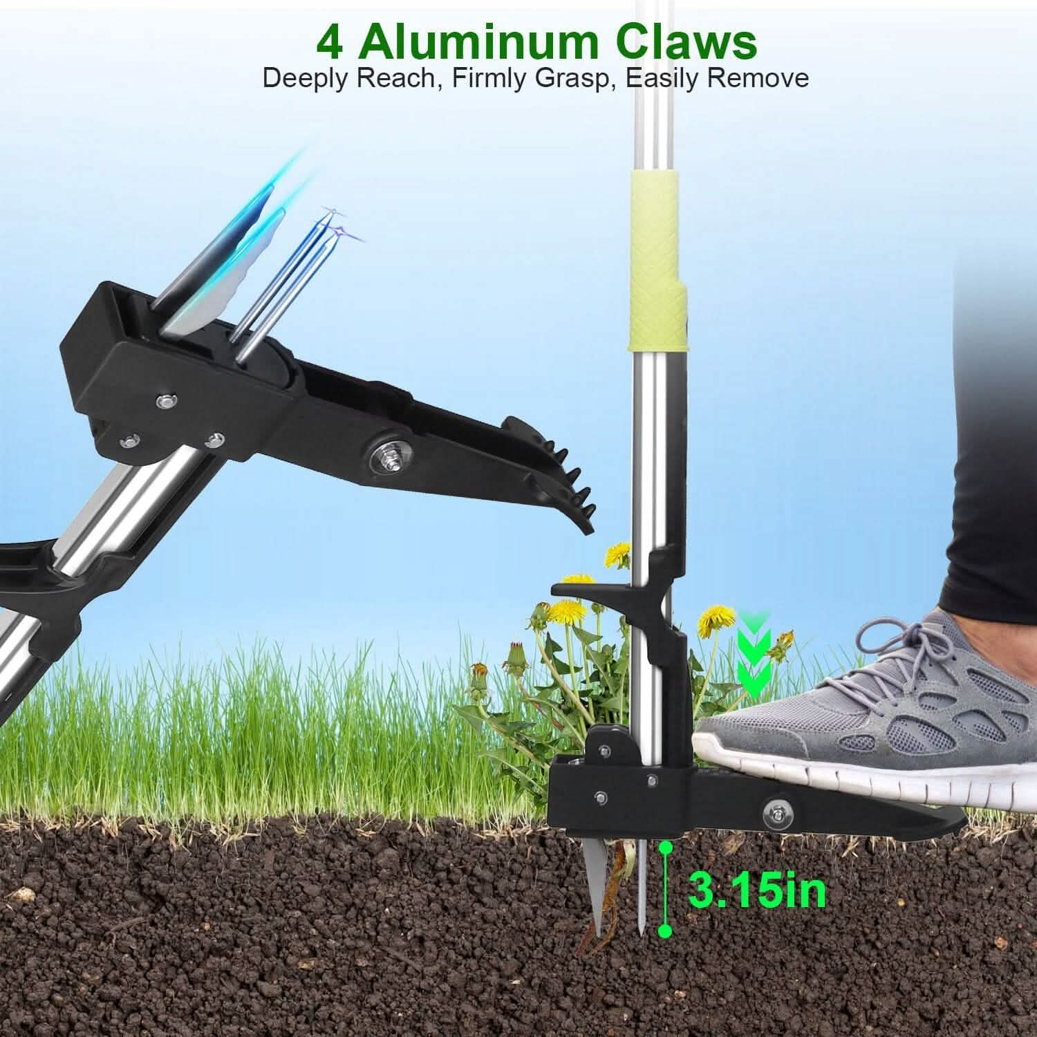 Standup Aluminum Weed Puller with 4 Claws by DailySale