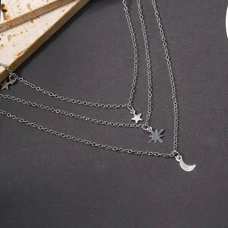 Star Moon Multi-layer Pendant Necklace by DailySale