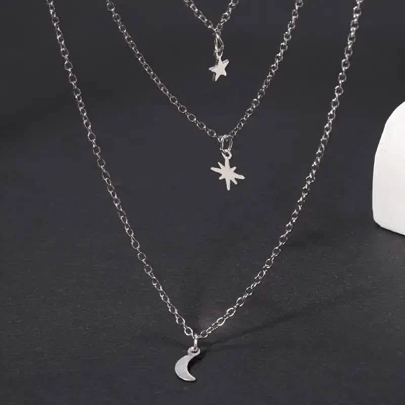 Star Moon Multi-layer Pendant Necklace by DailySale
