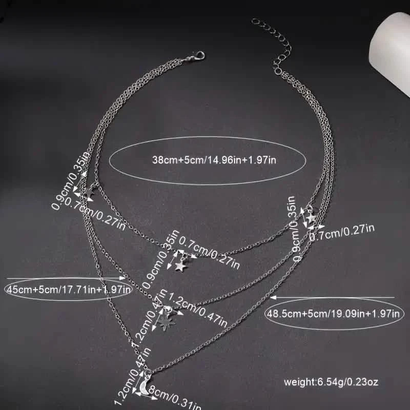 Star Moon Multi-layer Pendant Necklace by DailySale