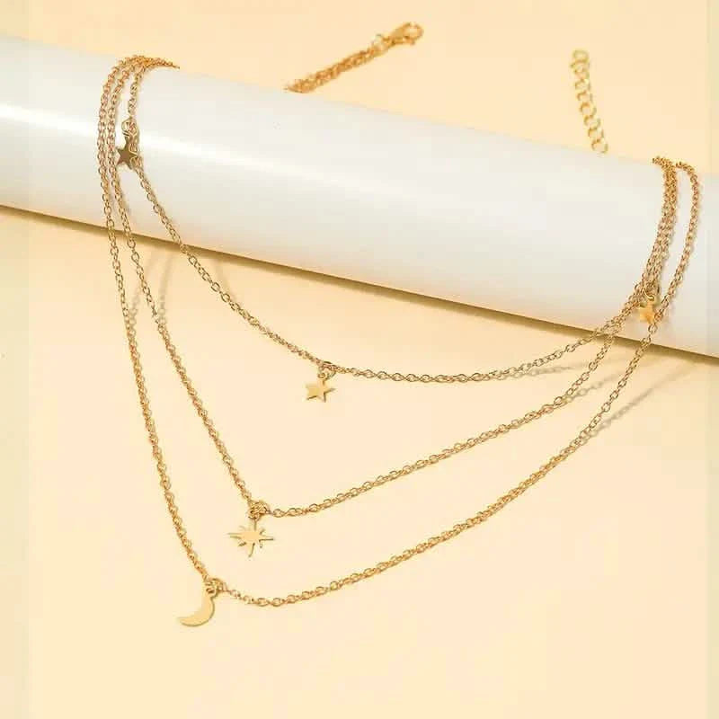 Star Moon Multi-layer Pendant Necklace by DailySale
