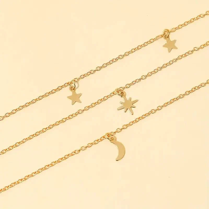 Star Moon Multi-layer Pendant Necklace by DailySale