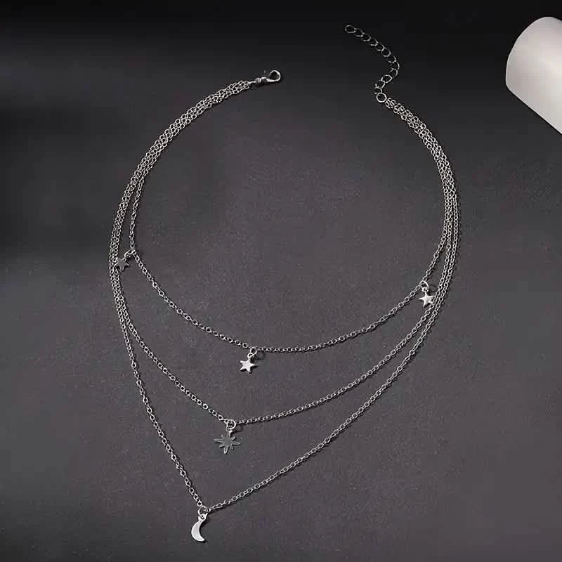 Star Moon Multi-layer Pendant Necklace by DailySale