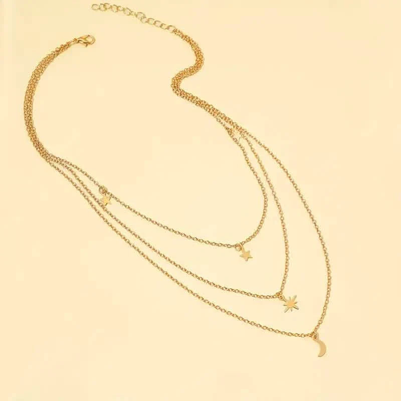 Star Moon Multi-layer Pendant Necklace by DailySale