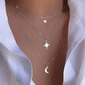Star Moon Multi-layer Pendant Necklace by DailySale