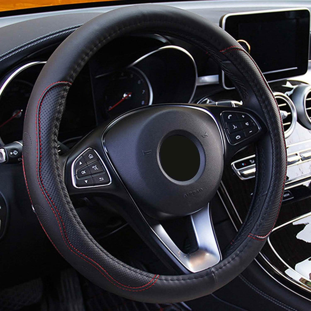 Steering Wheel Cover 14.5"- 15" Diameter Universal Fiber Leather by DailySale