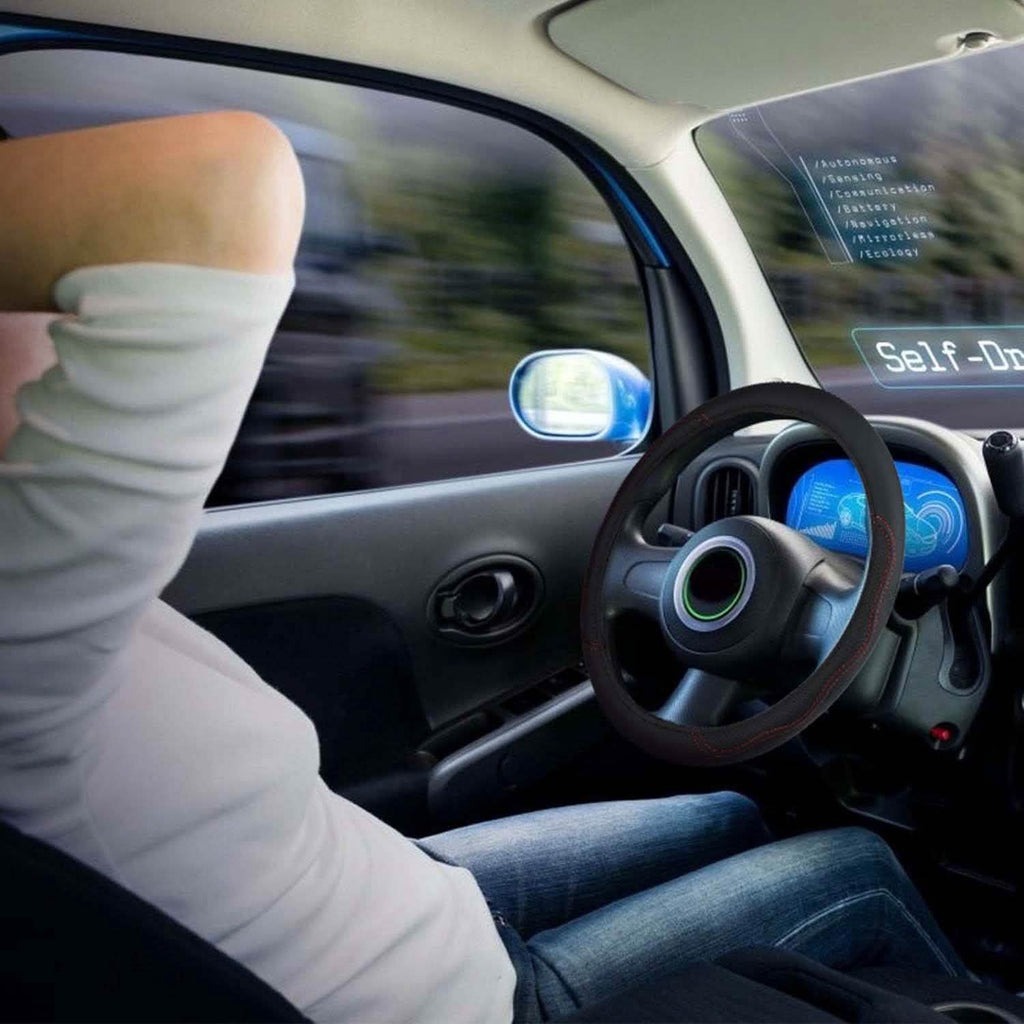 Steering Wheel Cover 14.5"- 15" Diameter Universal Fiber Leather by DailySale