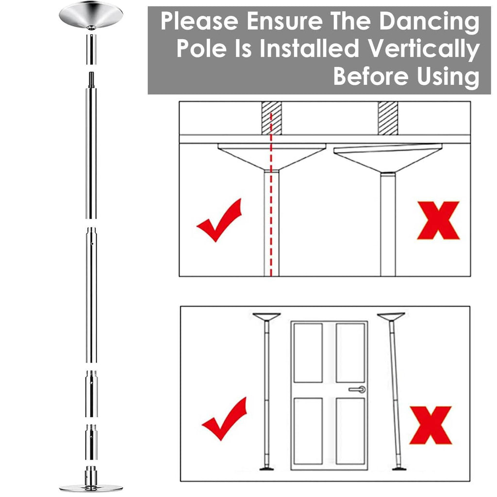 Stripper Dance Pole 45mm Spinning Static Dancing Pole by DailySale