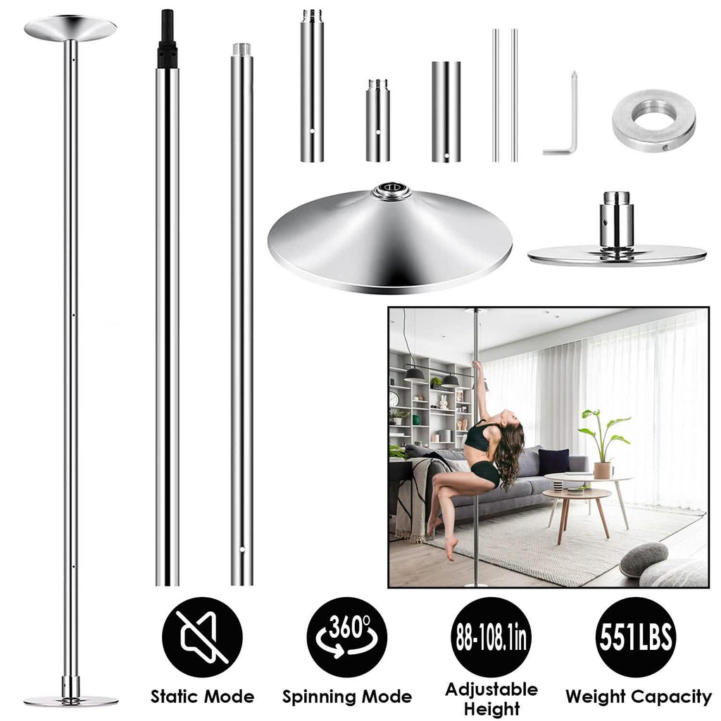 Stripper Dance Pole 45mm Spinning Static Dancing Pole by DailySale